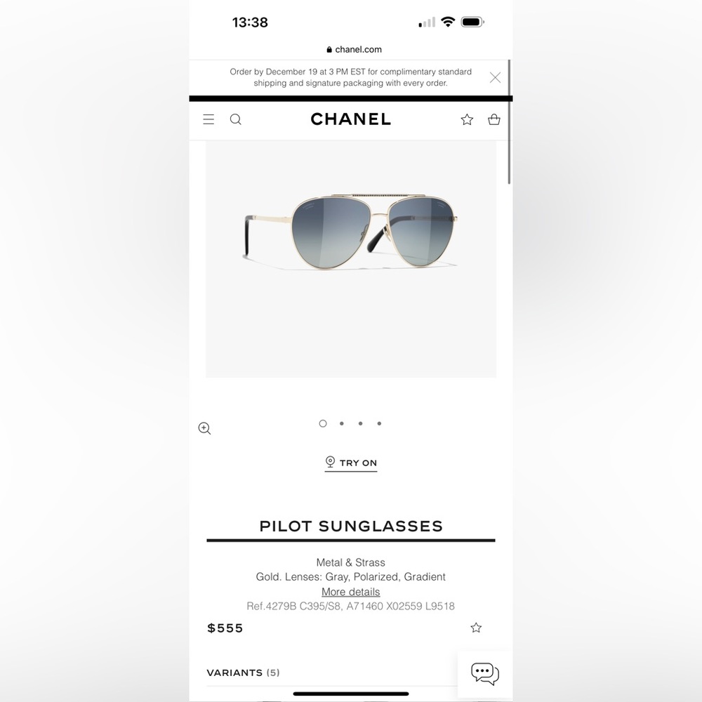 Chanel 4279-B Polarized Aviators